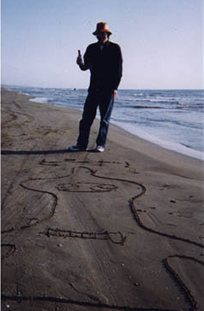 Pete on the beach